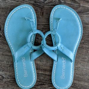 Bernardo Turquoise Leather Sandals